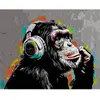 Image de Peinture au numéro : Street Art Singe Funky  - toile tendue sur châssis FiguredArt-FA10268-Y