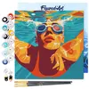 Image de Mini peinture au numéro : Affiche sportive Natation  - toile tendue sur chassis FiguredArt-SFA262-Y