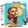 Image de Mini peinture au numéro : Affiche sportive Badminton  - toile tendue sur chassis FiguredArt-SFA254-Y
