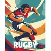Image de Peinture au numéro : Affiche sportive Rugby  - sans châssis en bois FiguredArt-FA10290