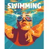 Image de Peinture au numéro : Affiche sportive Natation  - toile tendue sur châssis FiguredArt-FA10291-Y