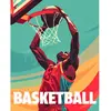 Image de Peinture au numéro : Affiche sportive Basket  - toile tendue sur châssis FiguredArt-FA10282-Y
