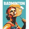 Image de Peinture au numéro : Affiche sportive Badminton  - toile tendue sur châssis FiguredArt-FA10281-Y