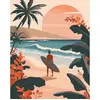 Image de Peinture au numÃ©ro :  Vagues du soir - toile tendue sur chÃ¢ssis