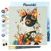 Image de Mini Peinture au numÃ©ro : Chat Floral en Kimono - toile tendue sur chÃ¢ssis