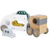 Image de Camion Porte-Autos en bois avec 3 Vehicules - Bolid Janod-J04637