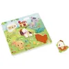 Image de Puzzle tactile en bois 5 pièces - thème animaux de la ferme