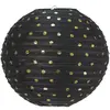 Image de Boule Japonaise Noire à Pois Or 35 cm taille M FETE-502119M