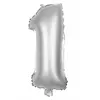 Image de Ballon mylar 100cm CHIFFRE 1, ARGENT 333651PPRO