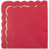Image de Sachet de 16 serviettes festonnées Rouge et Or FETE-91362