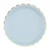 Image de Sachet de 8 assiettes festonnées Bleu pastel FETE-91325
