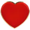 Image de Sachet de 8 assiettes Coeur, Rouge FETE-91327
