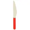 Image de Sachet de 8 couteaux en bois manche rouge FETE-913235