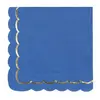 Image de Sachet de 16 serviettes festonnées Bleu FETE-91356
