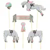 Image de Sachet de 6 Pics à Gateau cake topper Cheval équitation FETE-913152