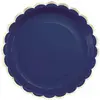 Image de Sachet de 8 assiettes bleu marine et or FETE-913BMA