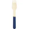 Image de Sachet de 8 fourchettes en bois bleu marine et or FETE-913BMF