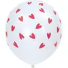 Image de Sachet de 6 ballons blanc à coeurs rouge 28 cm FETE-913865