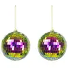 Image de Lot de 2 petites Boules à facettes 10cm à suspendre, Irisées FETE-3330910I