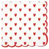 Image de Sachet de 16 Serviettes festonnées à coeurs rouges FETE-913129