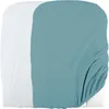 Image de Lot de 2 housses matelas à langer blanc et bleu (50 x 75 cm)