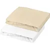 Image de Lot 2 draps housses jersey blanc et beige (60 x 120 cm)