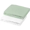 Image de Lot alèse blanc et drap housse vert de gris (60 x 120 cm)