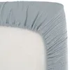 Image de Drap housse en gaze de coton bleu vintage (60 x 120 cm)