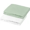 Image de Lot alèse et drap housse Blanc-Vert de gris (70 x 140 cm)