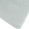 Image de Drap housse en percale de coton Rayé Bleu Ardoise (60 x 120 cm)