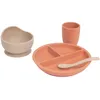 Image de Coffret repas en silicone Terre de sienne-Sable (4 pièces)