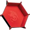 Image de Piste de Des - Dragon Rouge 19 X 19 Cm - Cuir et Velours
