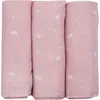 Image de Lot de 3 langes en mousseline Pétales de Roses (70 x 70 cm)