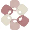 Image de Lot de 6 bavoirs de naissance Nid d'abeille Rose