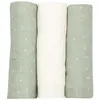 Image de Lot de 3 langes en mousseline Grafic Olive (70 x 70 cm)