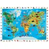 Image de Puzzle 100 pièces : Cherche et Trouve : Planisphère des animaux Sentosphere-7501