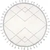 Image de Tapis lavable rond Côme écru et gris (120 cm)