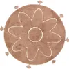 Image de Tapis rond Yva fleur rose (110 cm)