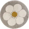 Image de Tapis rond Bohemian daisy beige