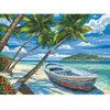 Image de Peinture au numéro : Barque sous les Cocotiers - toile tendue sur châssis FiguredArt-PN1329-Y