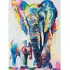 Image de Peinture au numéro : Eléphants Aquarelle - toile tendue sur châssis FiguredArt-PN1532-Y