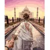 Image de Peinture au numéro : Balade Romantique Taj Mahal  - toile tendue sur châssis FiguredArt-PN008-Y
