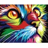 Image de Peinture au numéro : Félin Pop Art - toile tendue sur châssis FiguredArt-PN136-Y