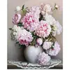 Image de Peinture au numÃ©ro : Vase de Pivoines - toile tendue sur chÃ¢ssis