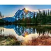 Image de Peinture au numéro : Lac et Reflet de Montagne - toile tendue sur châssis FiguredArt-PN902-Y