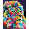 Image de Peinture au numéro : Lion Pop Art 2 - toile tendue sur châssis FiguredArt-PN370-Y
