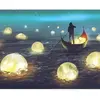 Image de Peinture au numéro : Lumières sur le Lac - toile tendue sur châssis FiguredArt-PN1884-Y