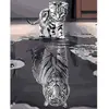 Image de Peinture au numéro : Chaton Reflet Tigre - toile tendue sur châssis FiguredArt-PN679-Y