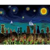 Image de Peinture au numéro : Nuit étoilée et Animaux de dos  - sans châssis en bois FiguredArt-PN1217