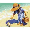 Image de Peinture au numéro : Petite Fille à la Plage  - sans châssis en bois FiguredArt-PN221